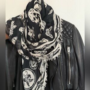 Rare Alexander McQueen skulls & butterflies printed scarf!
